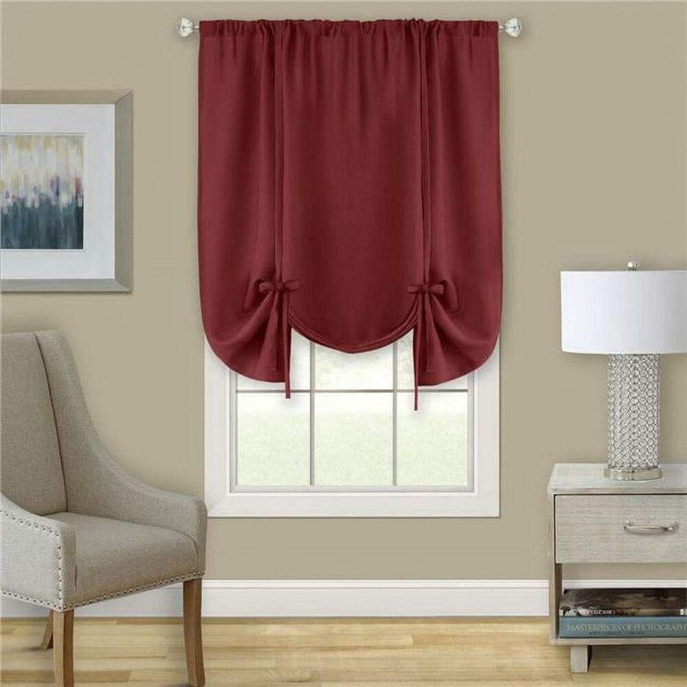58 x 63 in. Darcy Window Curtain Tie Up Shade, Marsala